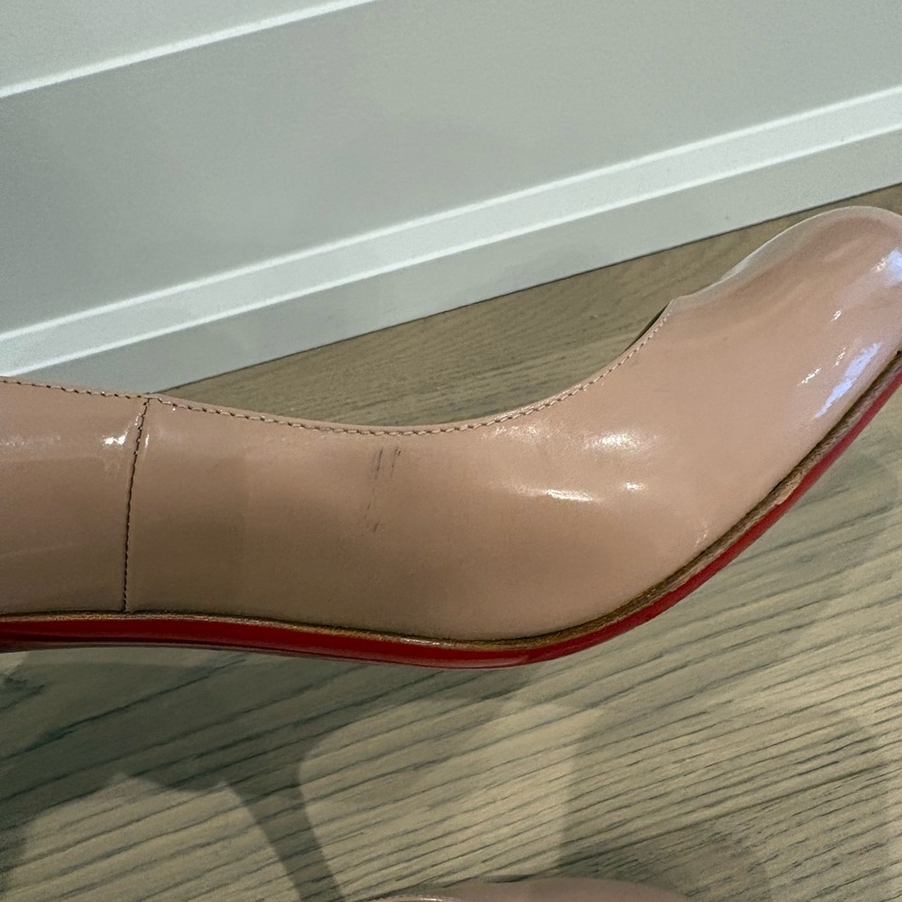 Christian Louboutin 85mm Nude Patent Leather Pumps 39.5 Summer - Picture 4 of 13
